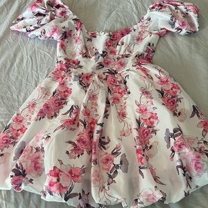 Pink Floral Mini Dress